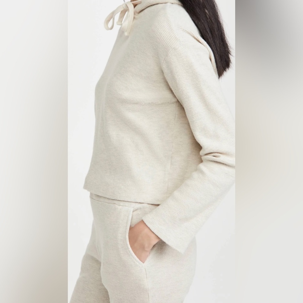 Monrow Brushed Thermal Hoodie Women’s Pullover Ash NWT XS S - Picture 3 of 7